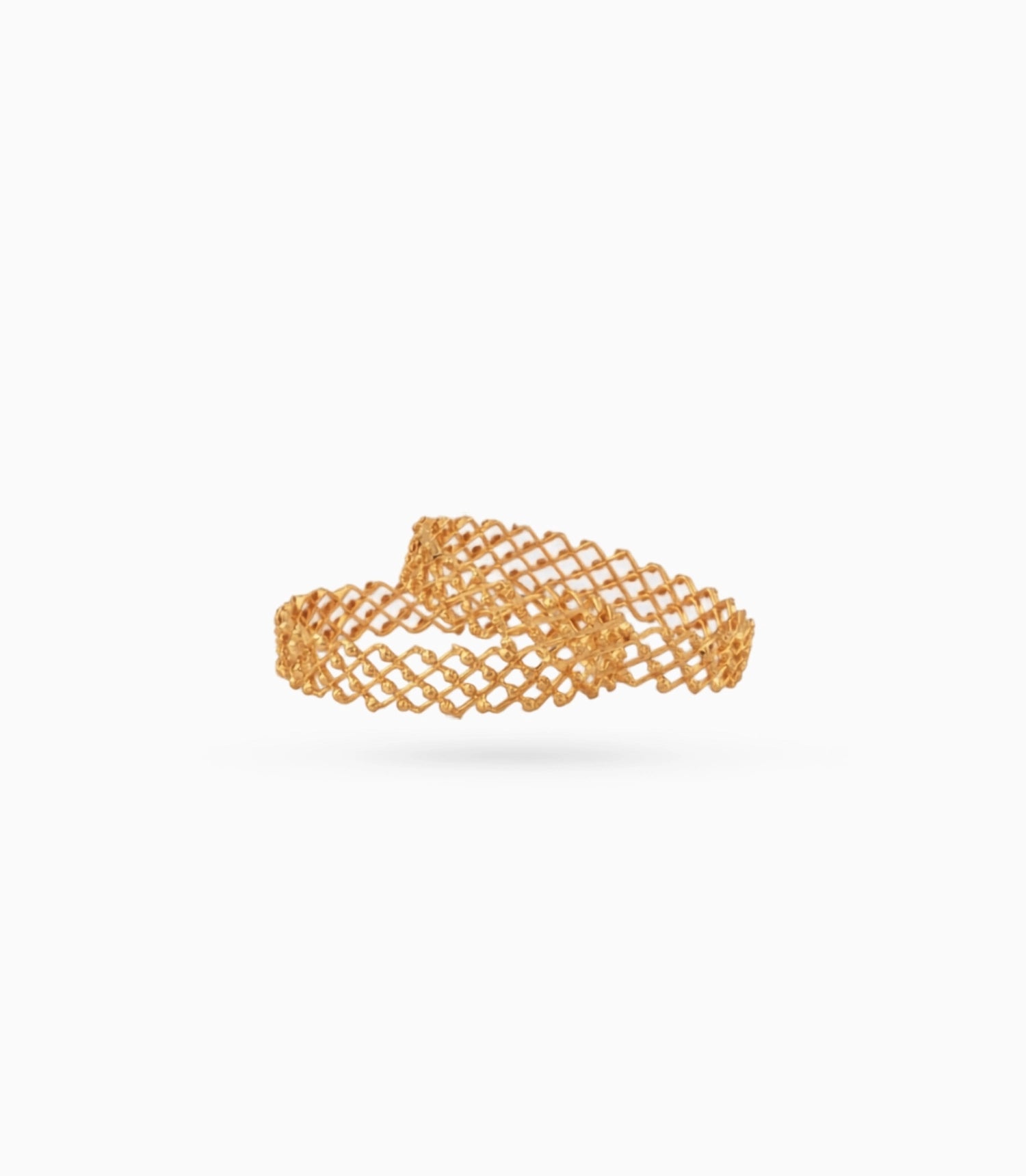 Gold Plated Festive Diamond Weave Bangle Set