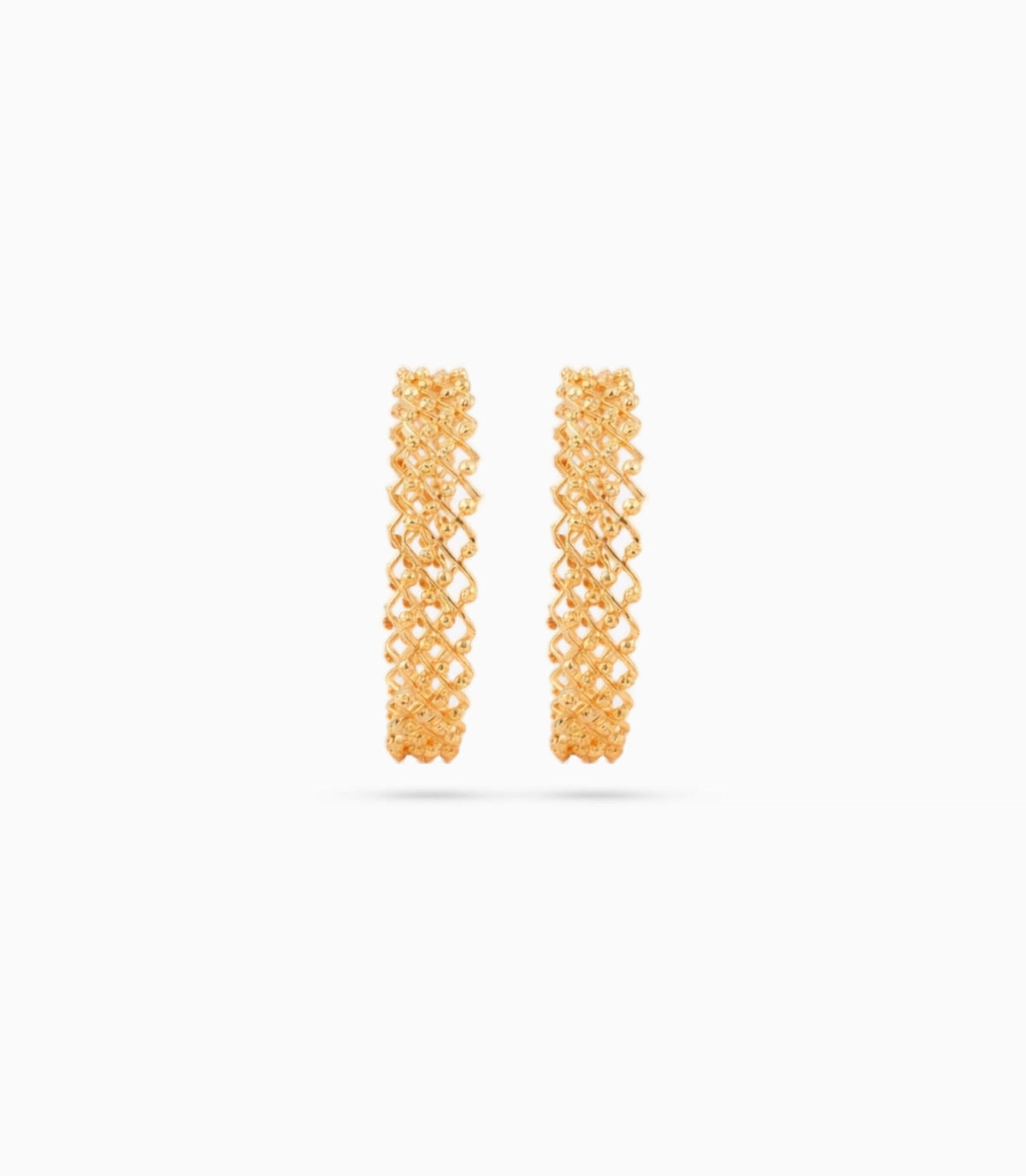 Gold Plated Festive Diamond Weave Bangle Set