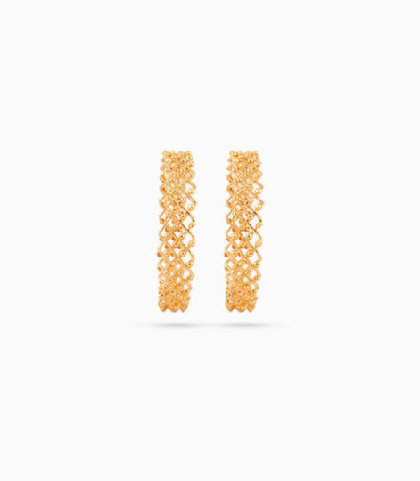 Gold Plated Festive Diamond Weave Bangle Set