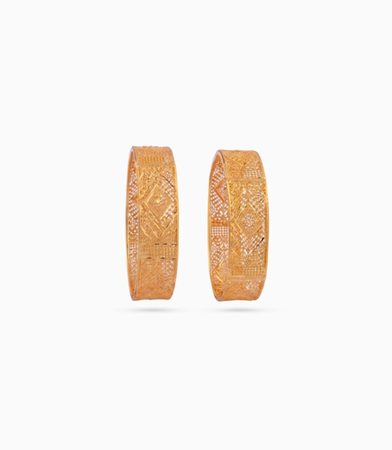 Gold Plated Wedding Diamond Filigree Bangle Set
