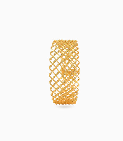 Gold Plated Wedding Elegant Criss-Cross Single Bangle