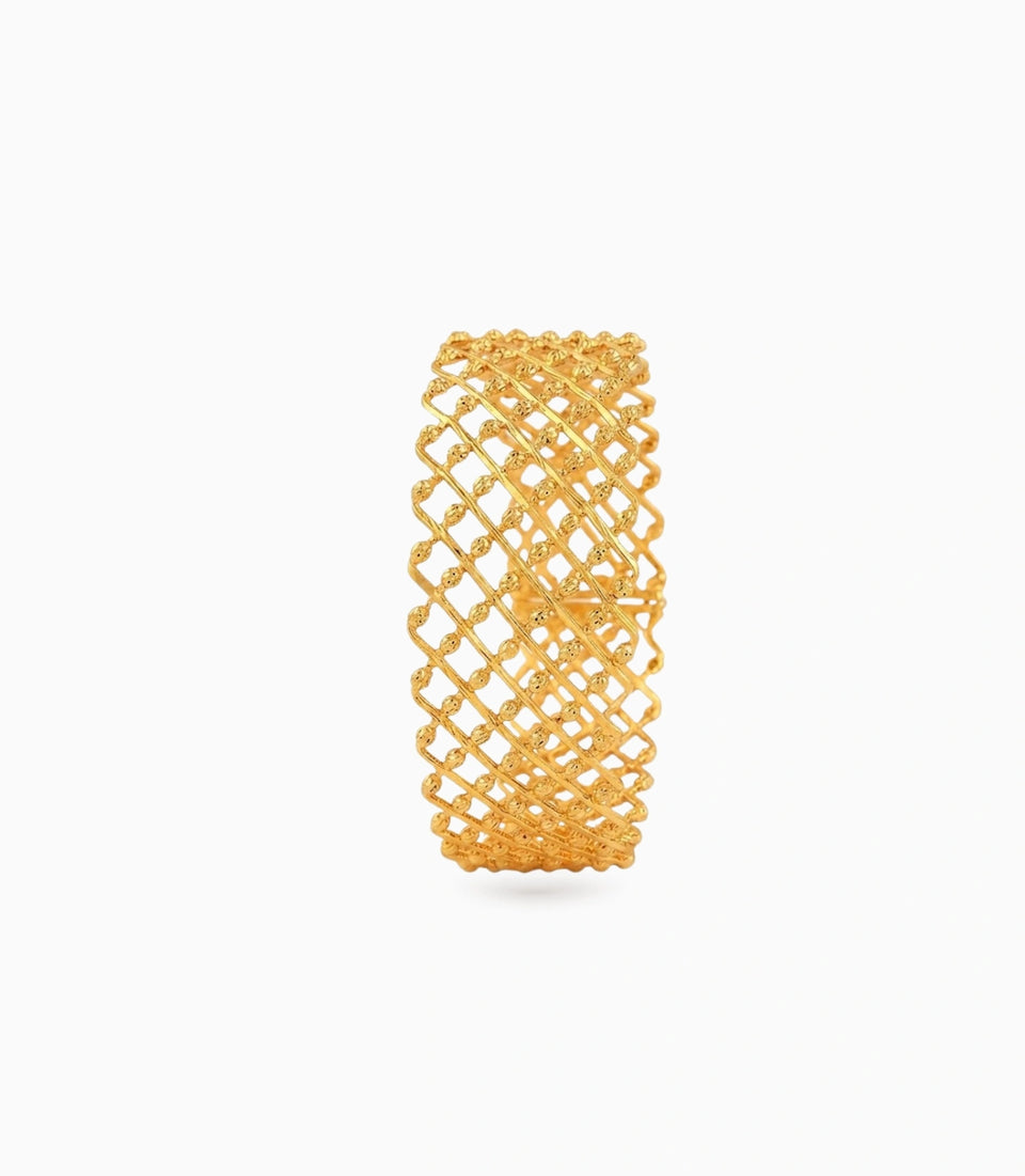 Gold Plated Wedding Elegant Criss-Cross Single Bangle