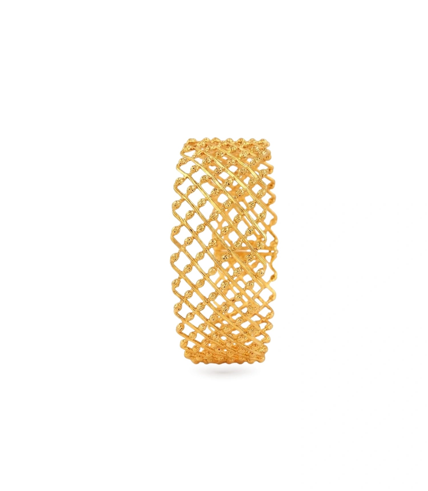 Gold Plated Wedding Elegant Criss-Cross Single Bangle