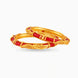Gold Plated Wedding Red Royal Pola Bangle Set