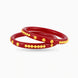 Gold Plated Festive Maroon Casual Pola Bangle Set
