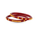 Gold Plated Festive Maroon Floral Pola Bangle Set
