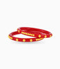 Gold Plated Festive Red Floral Pola Bangle Set