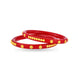 Gold Plated Festive Red Floral Pola Bangle Set