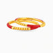 Gold Plated Festive Red Bead Pola Bangle Set