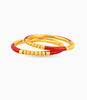 Gold Plated Festive Red Bead Pola Bangle Set