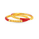 Gold Plated Festive Red Bead Pola Bangle Set