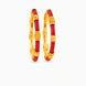 Gold Plated Festive Red Slim Pola Bangle Set