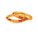 Gold Plated Wedding Red Temple Pola Bangle Set