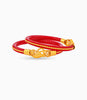 Gold Plated Wedding Red Peacock Pola Bangle Set