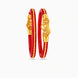 Gold Plated Wedding Red Peacock Pola Bangle Set