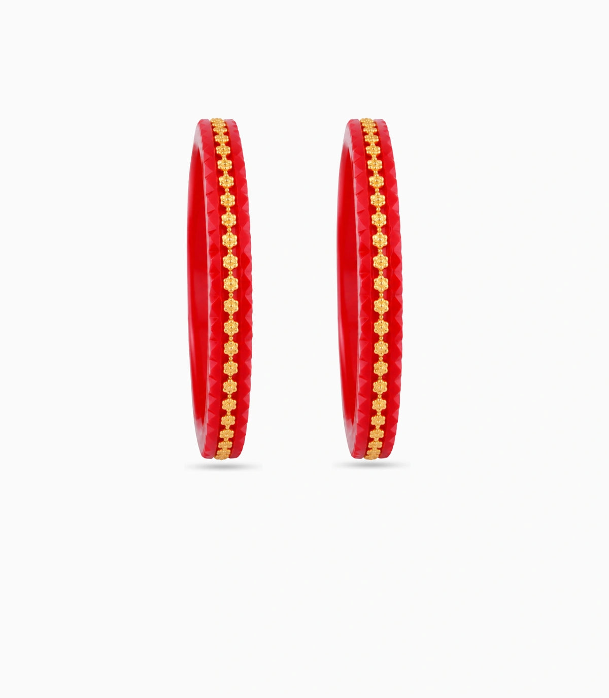 Gold Plated Everyday Red Pola Bangle Set