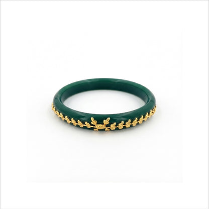 Gold Plated Green Floral pola DBGLB705G