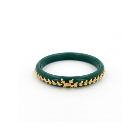 Gold Plated Green Floral pola DBGLB705G