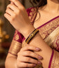 Gold Plated Wedding Maroon Floral Pola Single Bangle