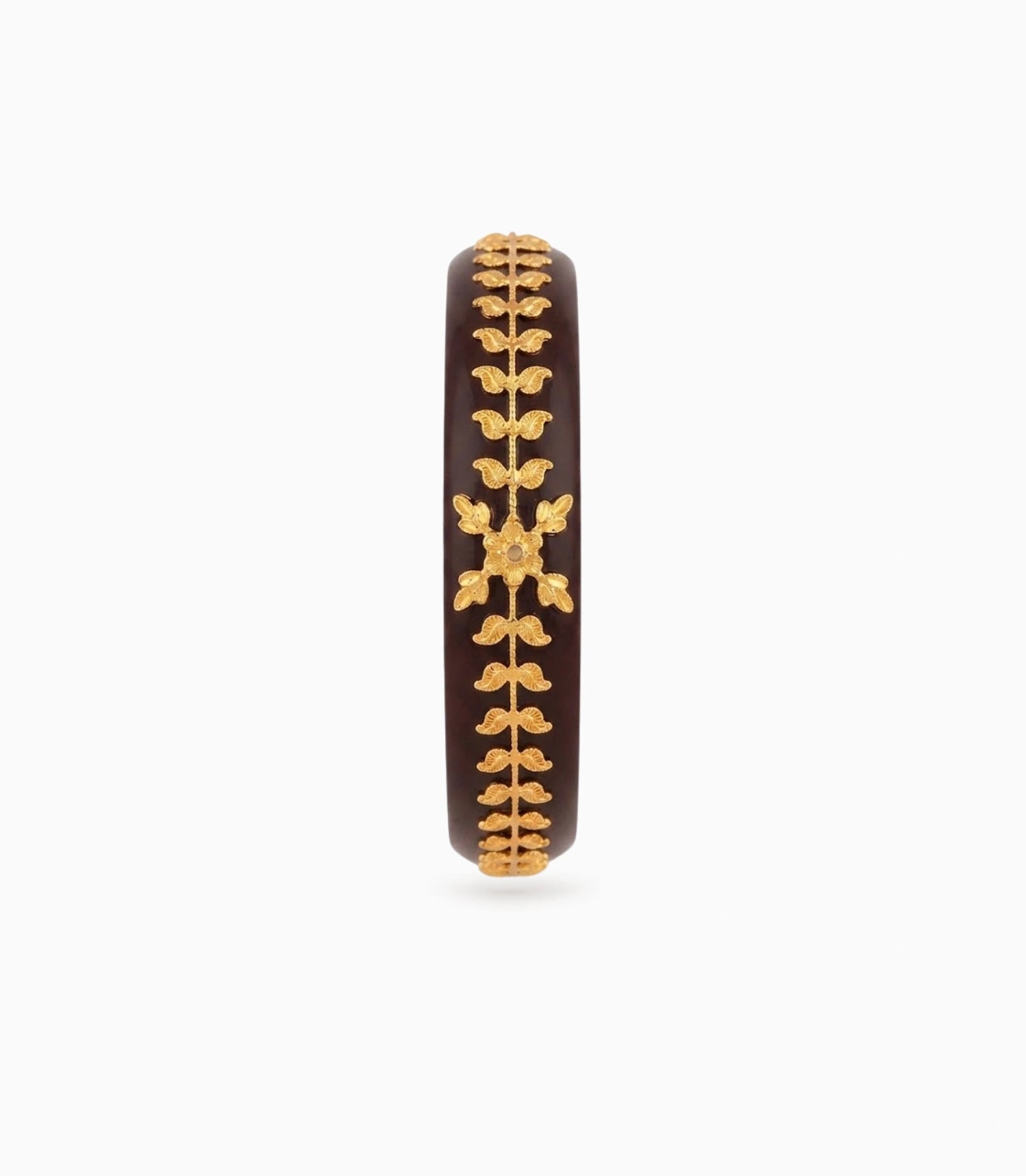 Gold Plated Wedding Maroon Floral Pola Single Bangle