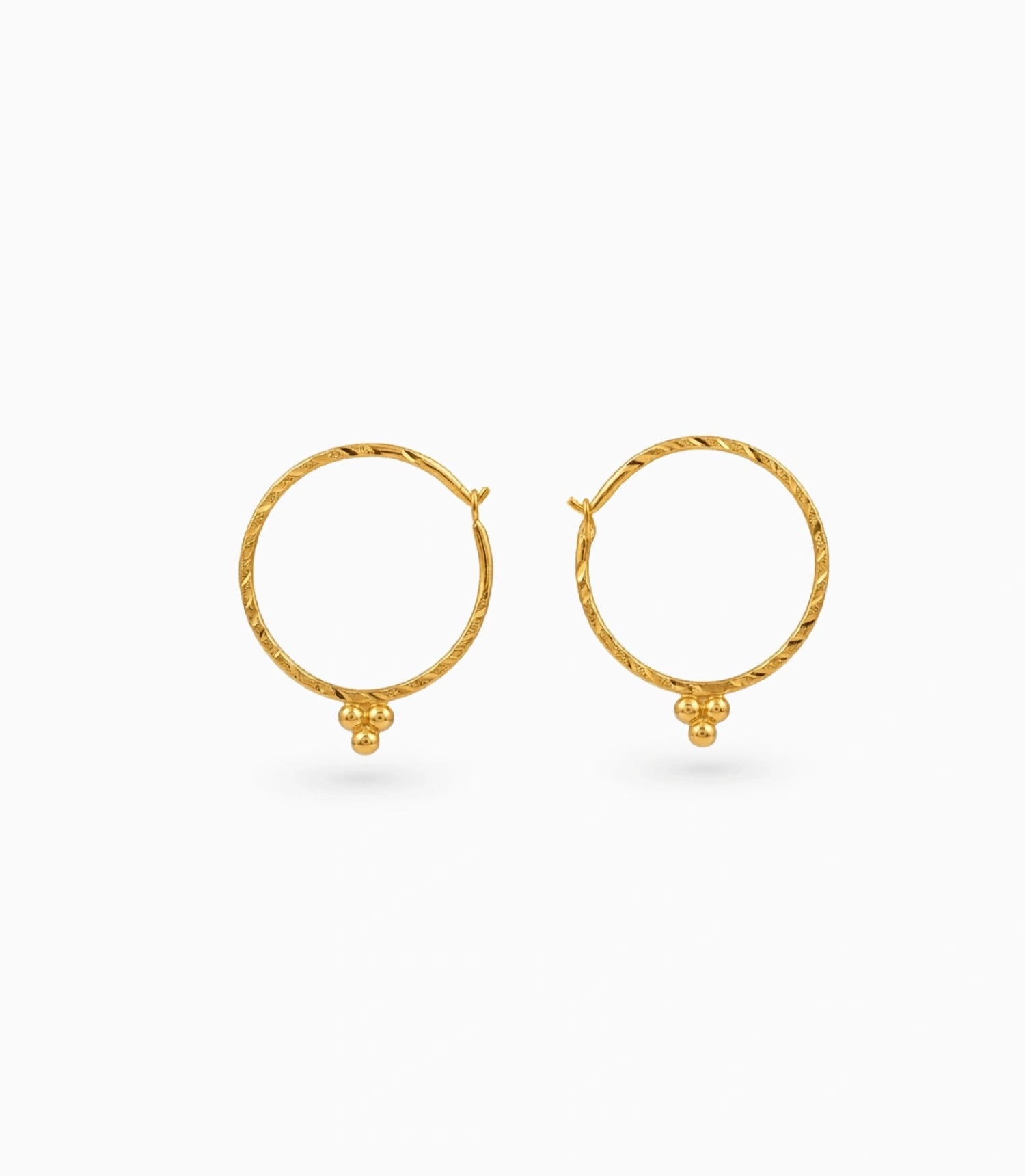 Gold Plated Charm Loop Bali Earrings