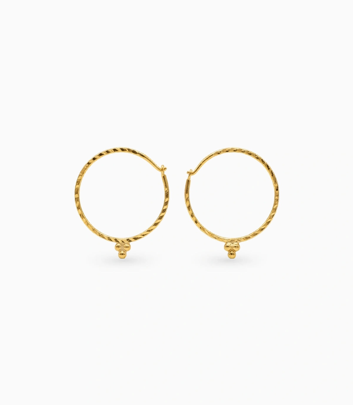 Gold Plated Everyday Ball Hoop Earrings