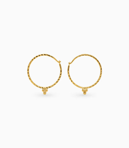 Gold Plated Everyday Ball Hoop Earrings