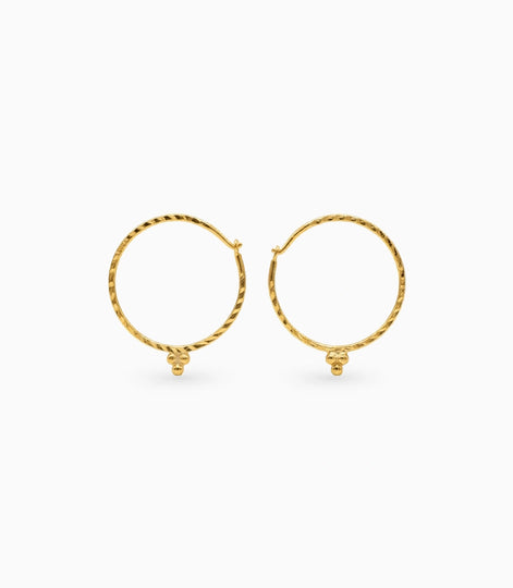 Gold Plated Everyday Ball Hoop Earrings