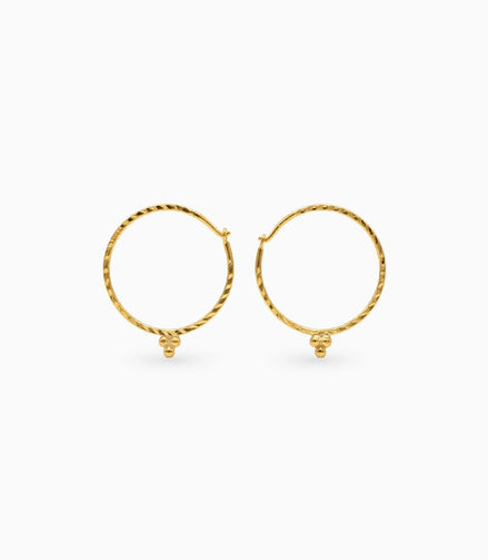 Gold Plated Everyday Ball Hoop Earrings