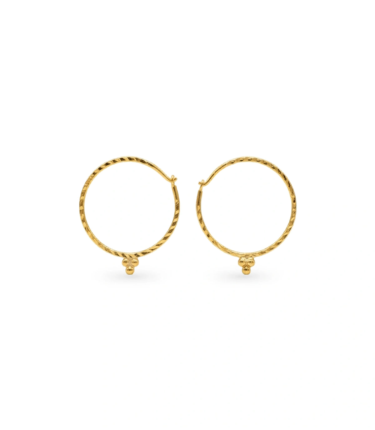 Gold Plated Everyday Ball Hoop Earrings