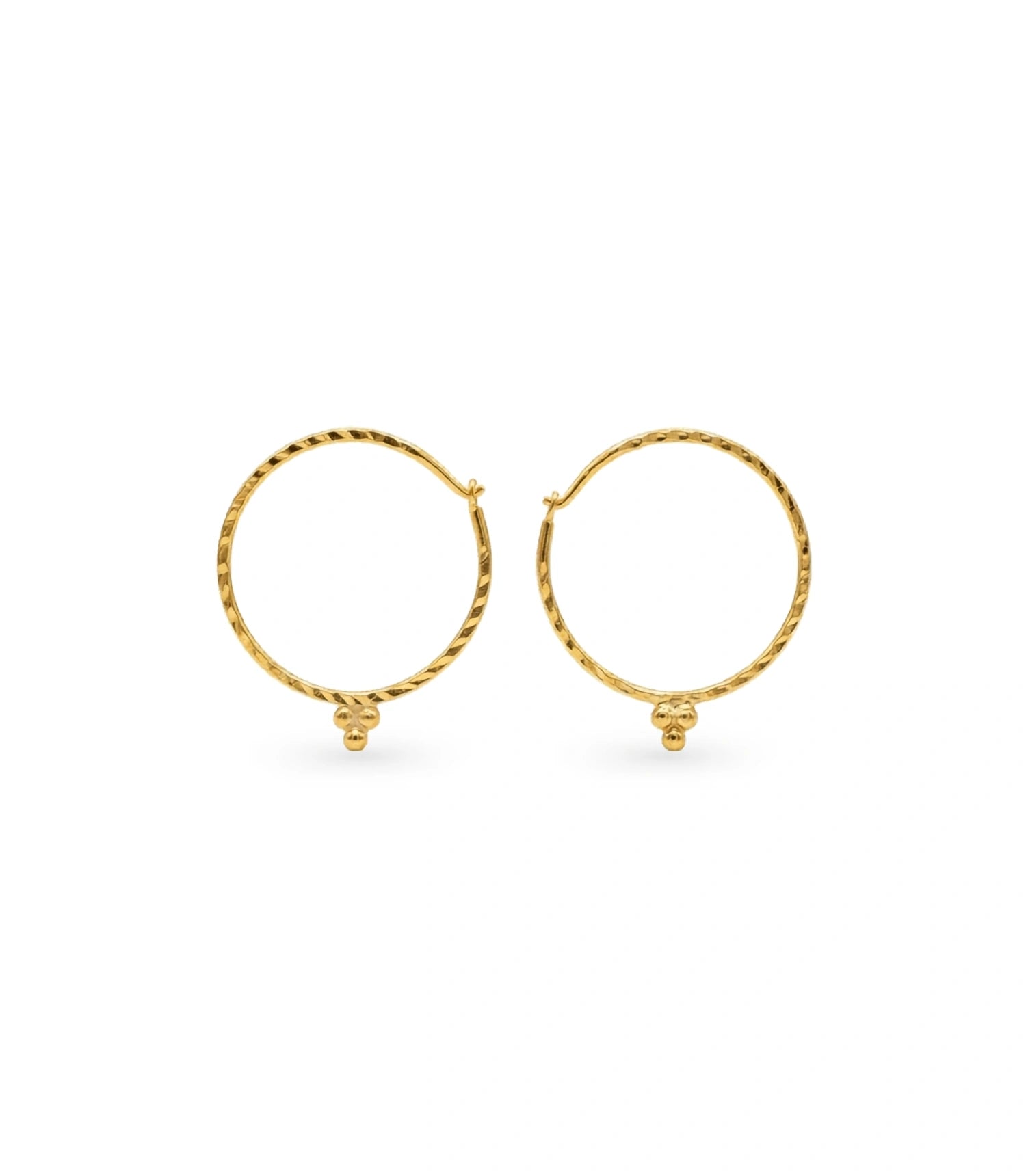 Gold Plated Everyday Ball Hoop Earrings