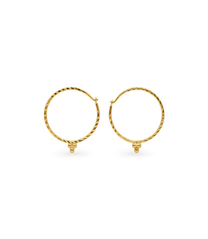 Gold Plated Everyday Ball Hoop Earrings