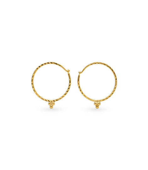 Gold Plated Everyday Ball Hoop Earrings