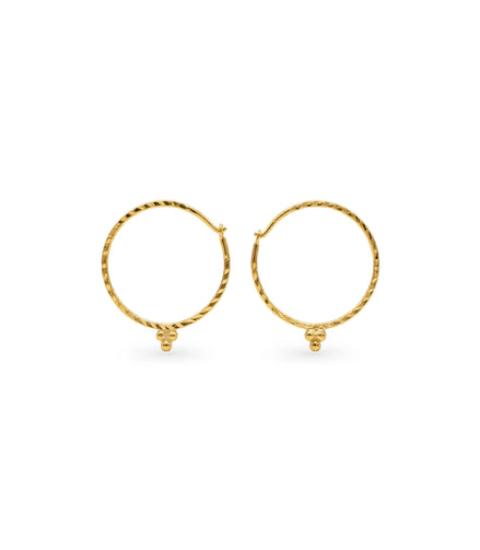 Gold Plated Everyday Ball Hoop Earrings