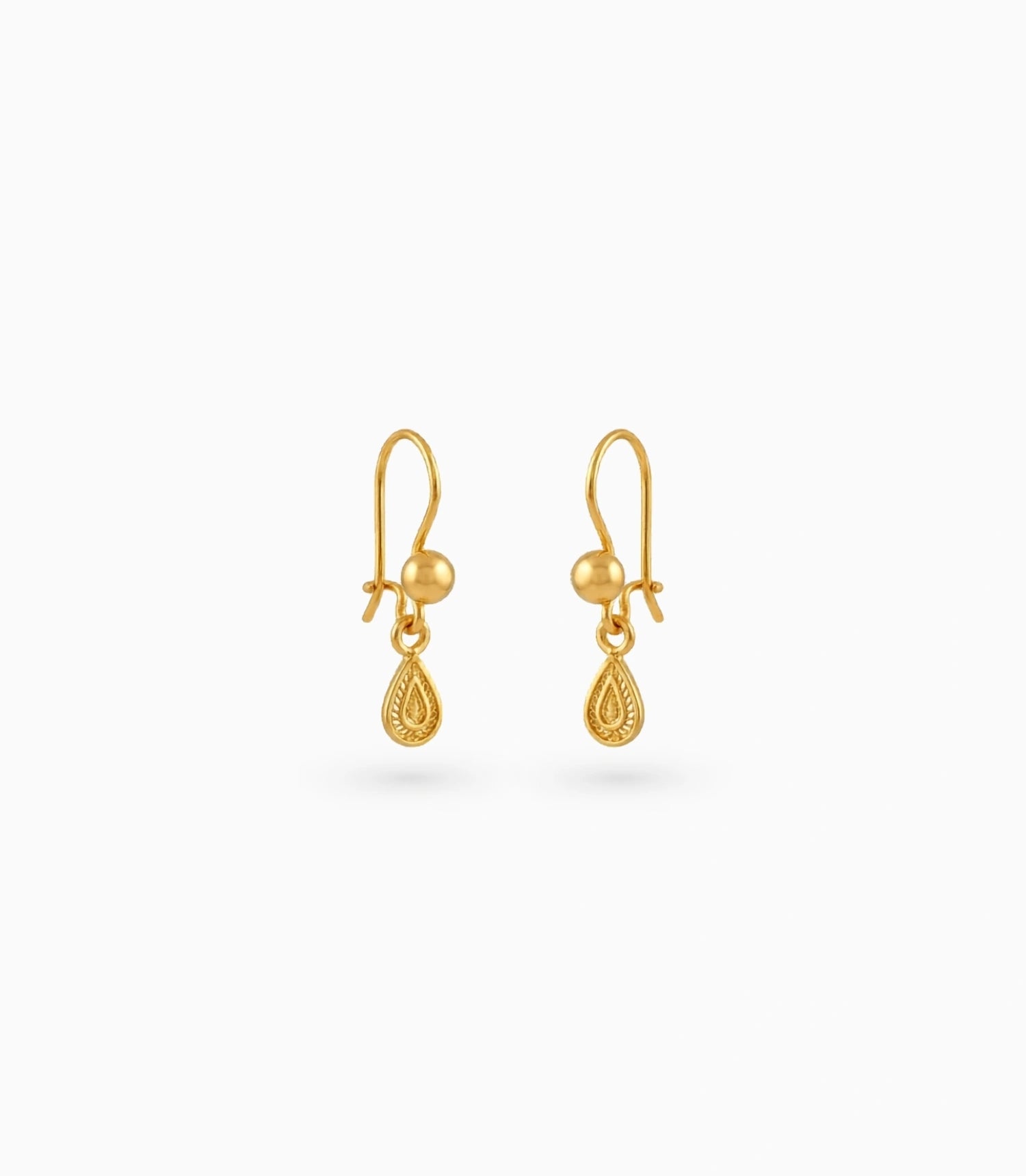 Gold Plated Everyday Paisley Hoop Earrings