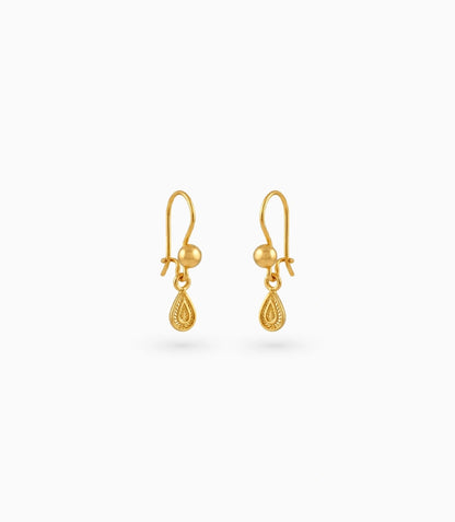 Gold Plated Everyday Paisley Hoop Earrings