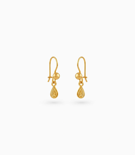 Gold Plated Everyday Paisley Hoop Earrings