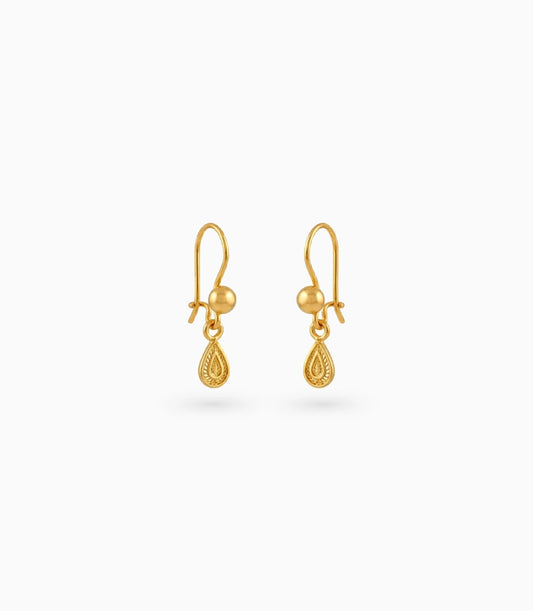 Gold Plated Everyday Paisley Hoop Earrings