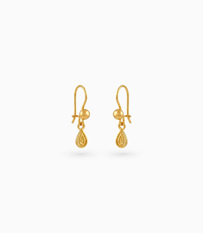 Gold Plated Everyday Paisley Hoop Earrings