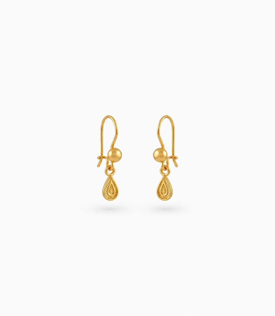 Gold Plated Everyday Paisley Hoop Earrings