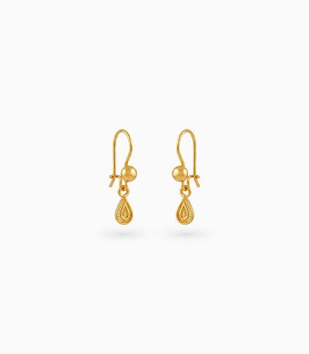 Gold Plated Everyday Paisley Hoop Earrings