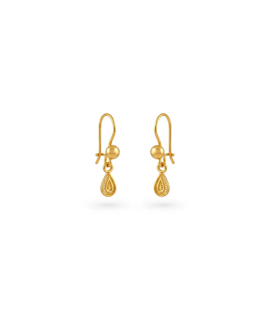 Gold Plated Everyday Paisley Hoop Earrings