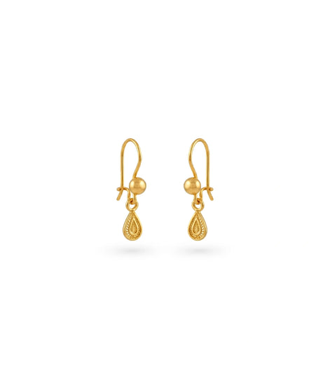 Gold Plated Everyday Paisley Hoop Earrings