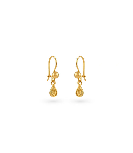 Gold Plated Everyday Paisley Hoop Earrings