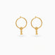Gold Plated Festive Ball Drop Hoop Earrings
