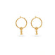 Gold Plated Festive Ball Drop Hoop Earrings