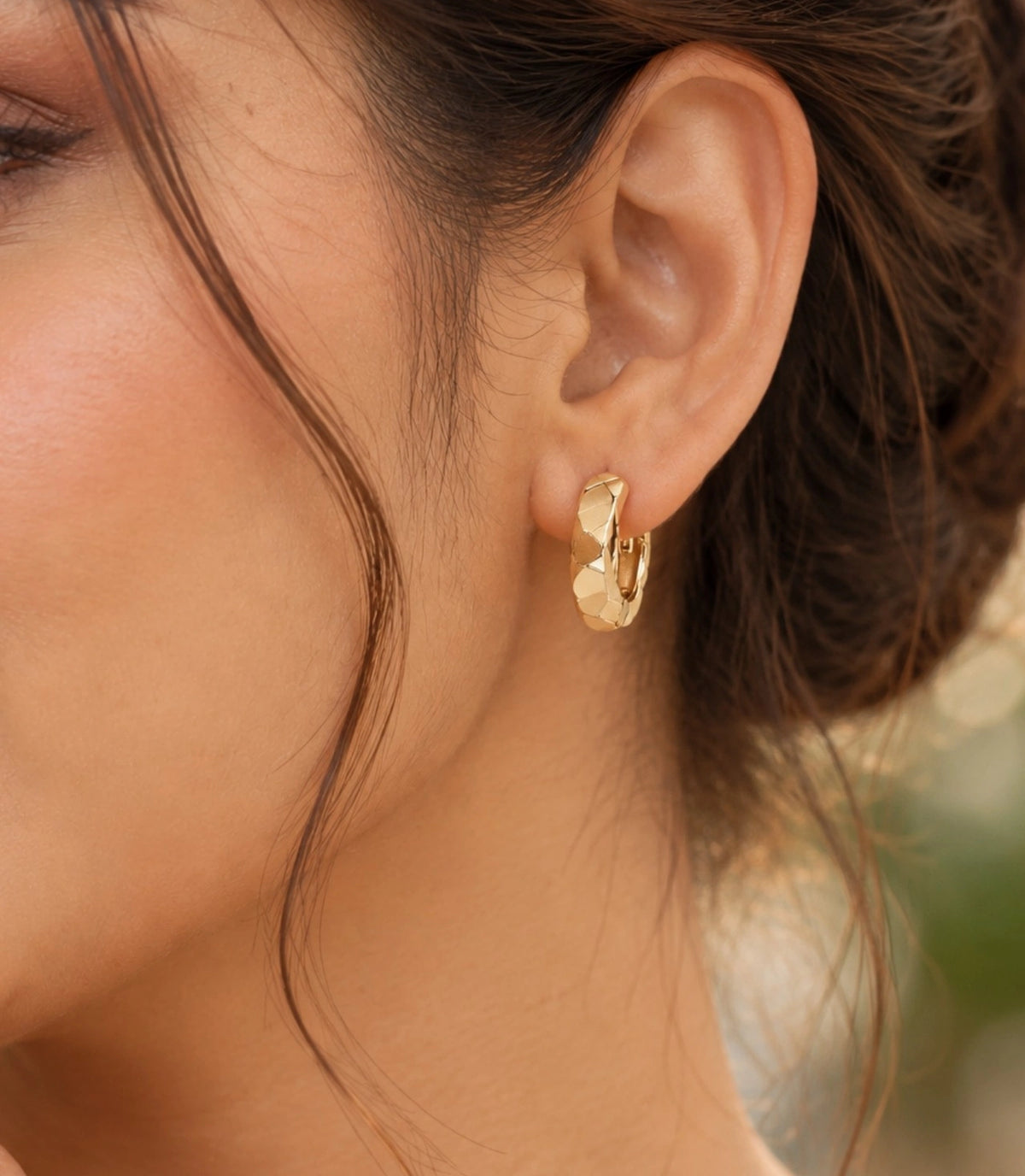 Gold Plated Chunky Huggie Bali Earrings