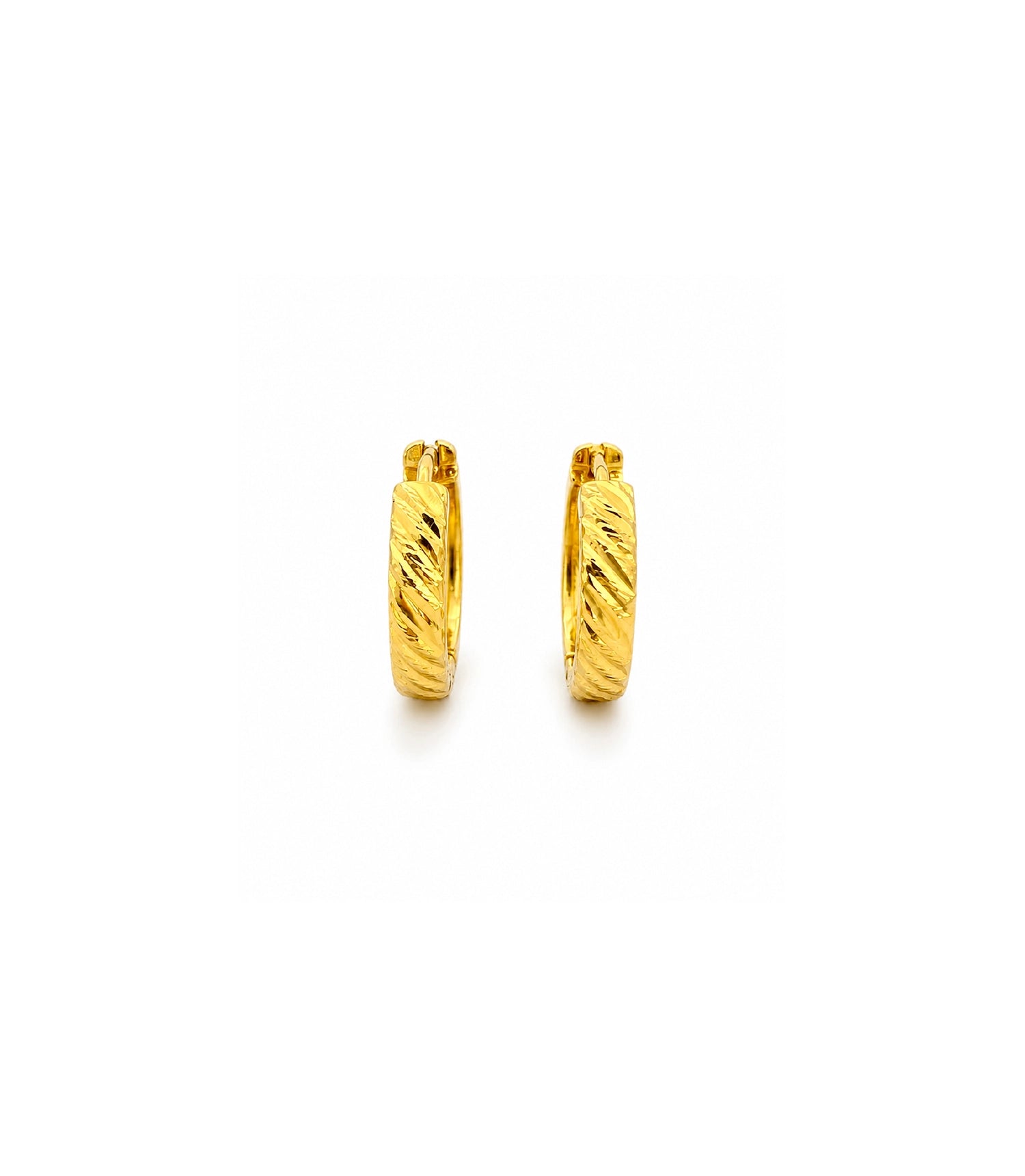 Gold Plated Chunky Huggie Bali Earrings