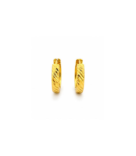 Gold Plated Chunky Huggie Bali Earrings