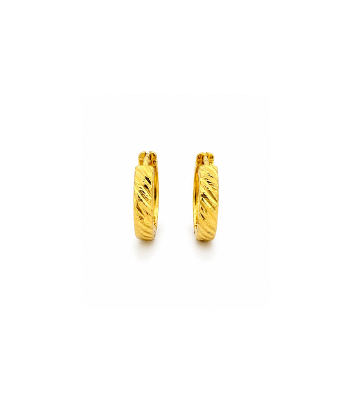 Gold Plated Chunky Huggie Bali Earrings